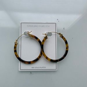 50mm Tortoise Acetate Hoop Earrings